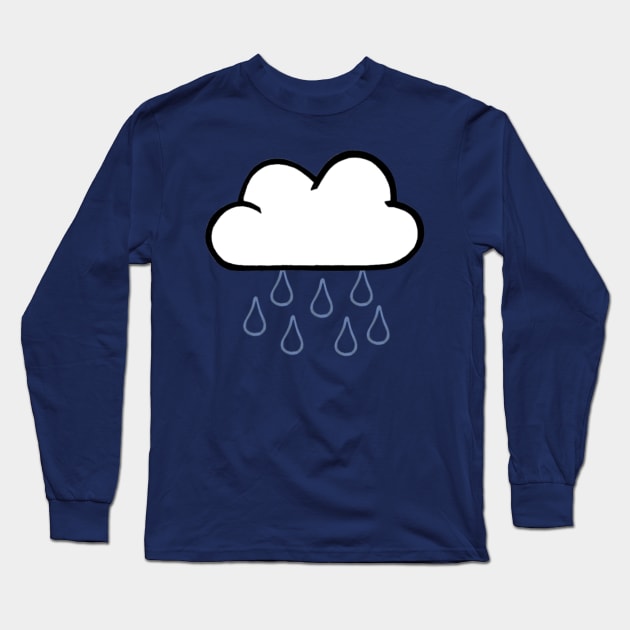 Rainy Cloud Design (Navy) Long Sleeve T-Shirt by thcreations1